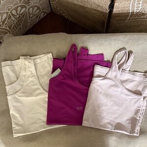 3-Pack Women's Tank Tops - Cream, Fuchsia, Light Pink
